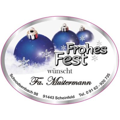Weihnachsaufkleber fix und fertig