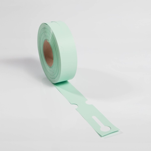 Schlaufenetikett auf Rolle