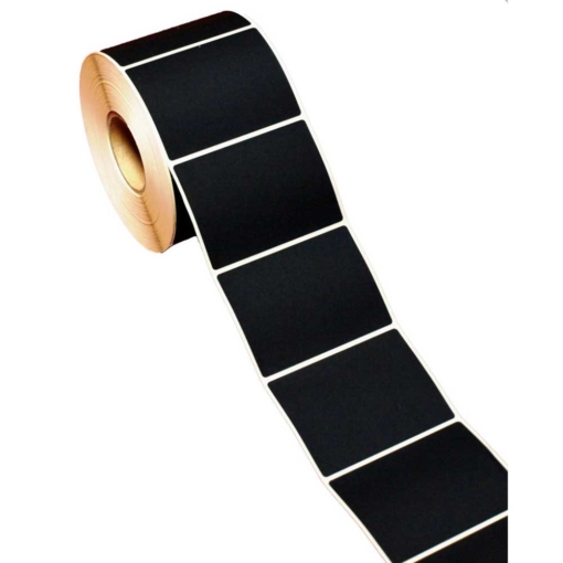 schwarze Etiketten 75x55 zum bedrucken mit einem Etikettendrucker