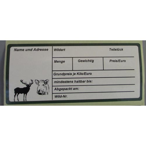 Etiketten zum selber beschriften mit der Hand für Wild