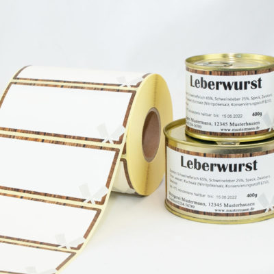 Etiketten rustikal mit Holzrahmen