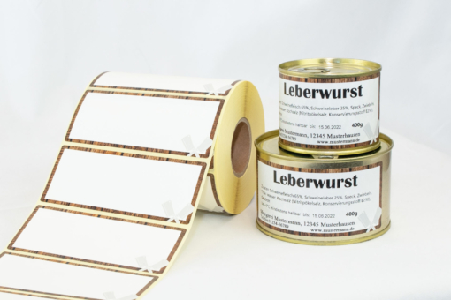 Etiketten rustikal mit Holzrahmen