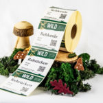 Jagdetiketten auf Rolle