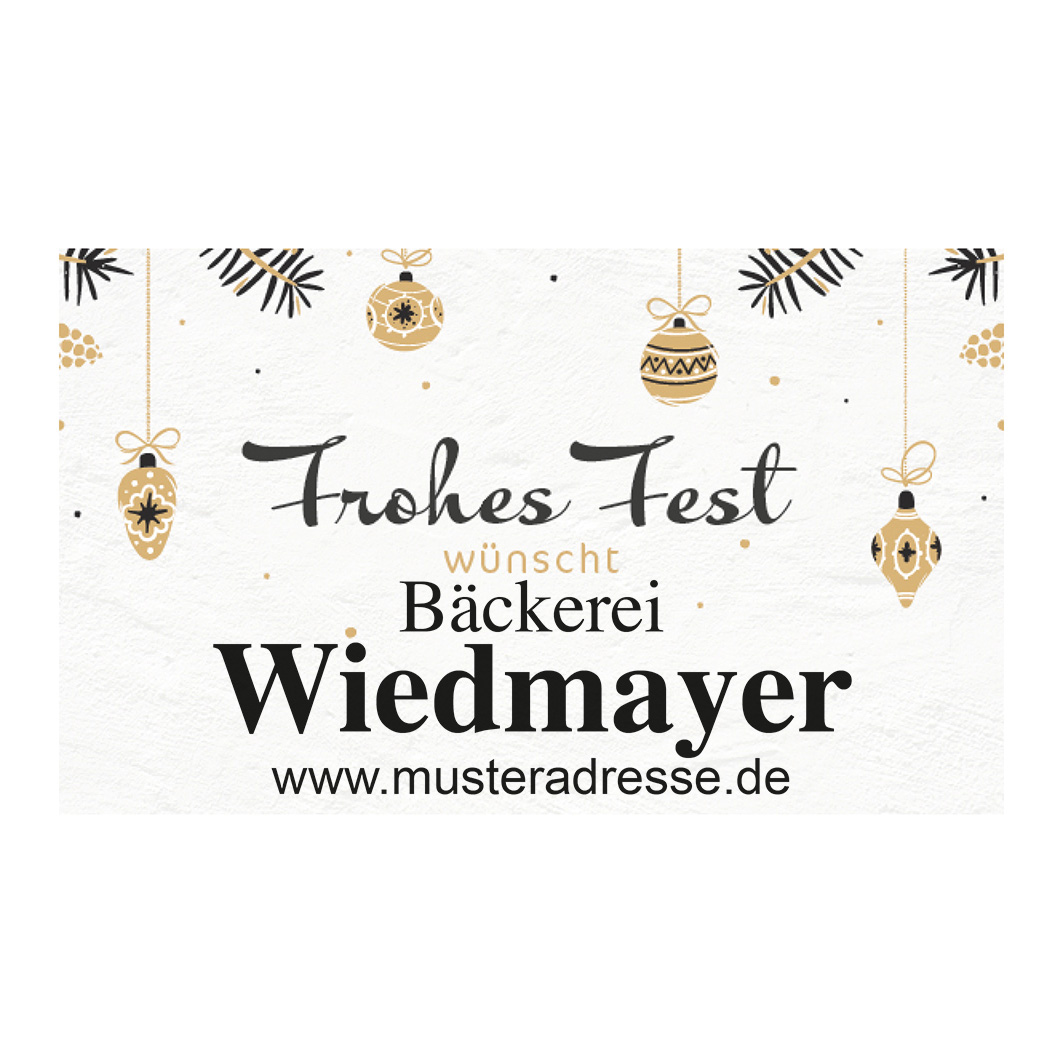bedruckte Weihnachtsetiketten mit Firmennamen