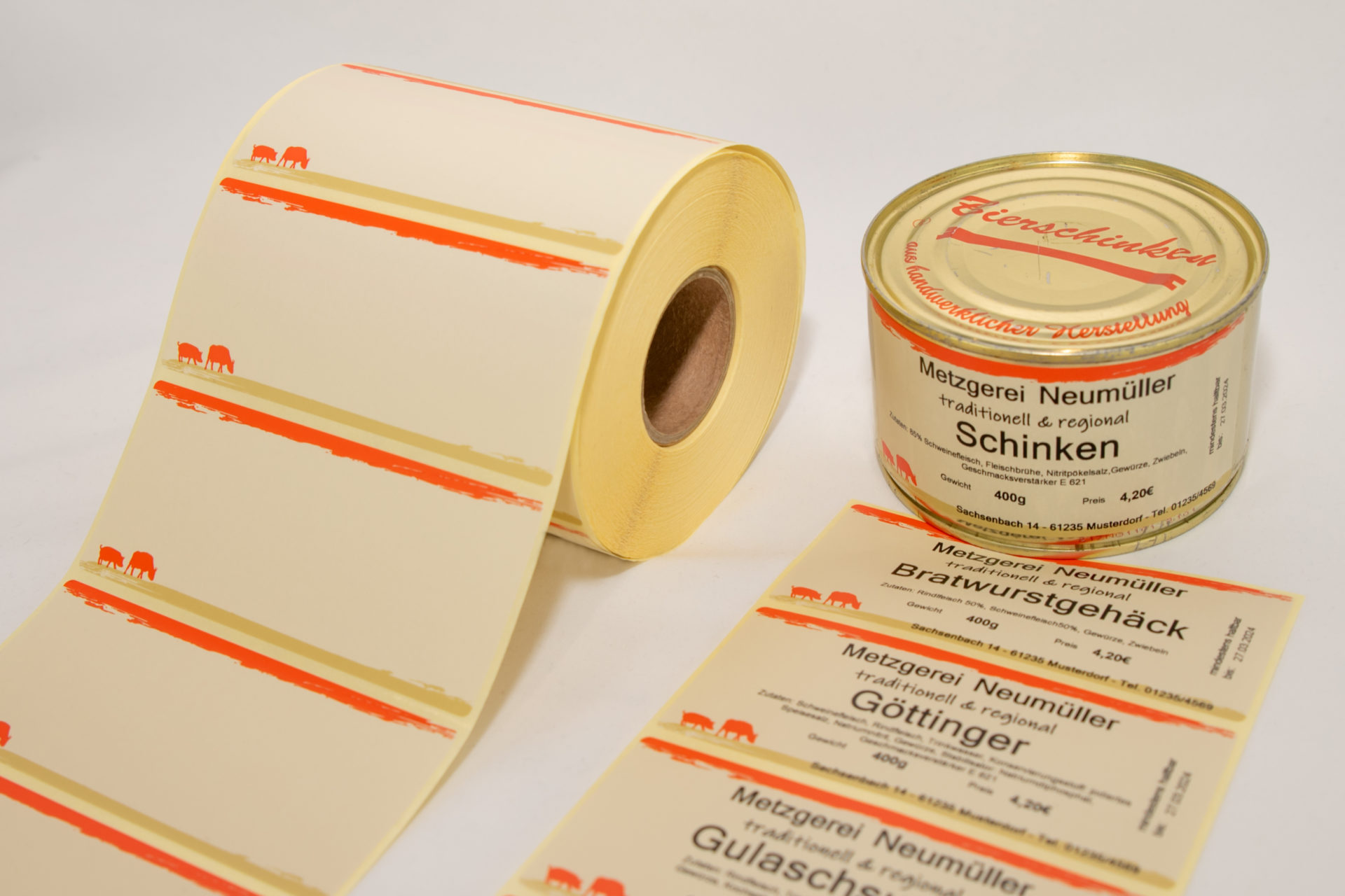 Aufkleber für Dosen und Gläser