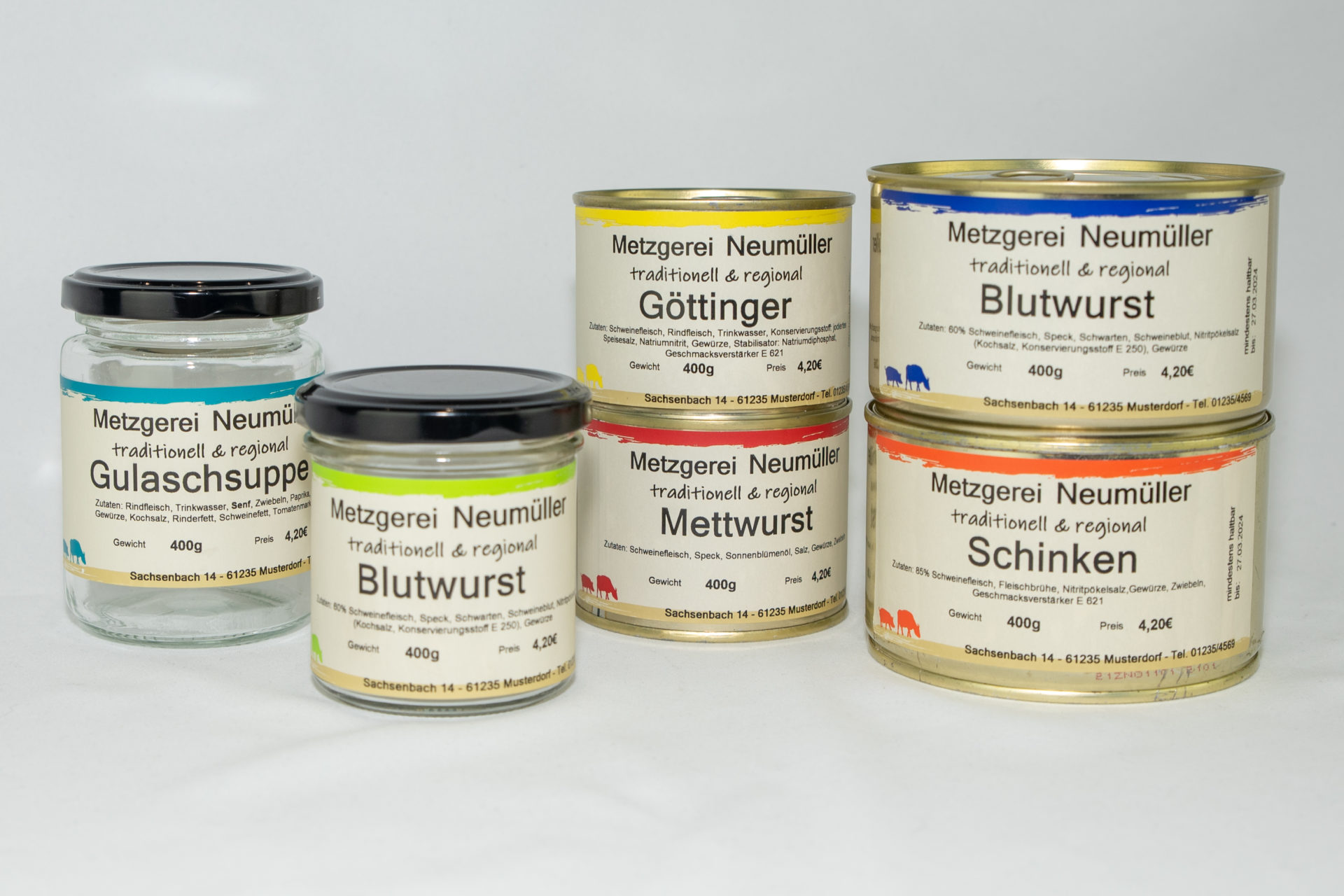 Etiketten für Dosen und Gläser